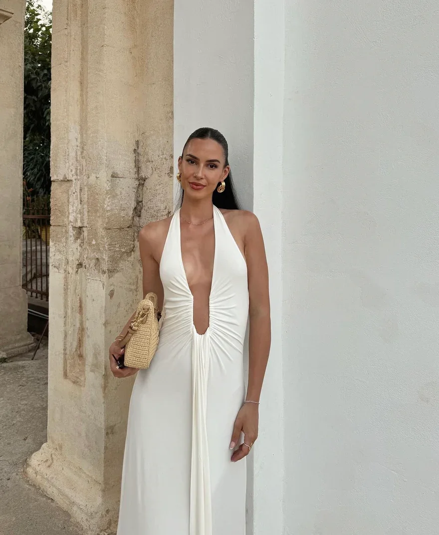 Misha The Jennifer Cupro Gown - White