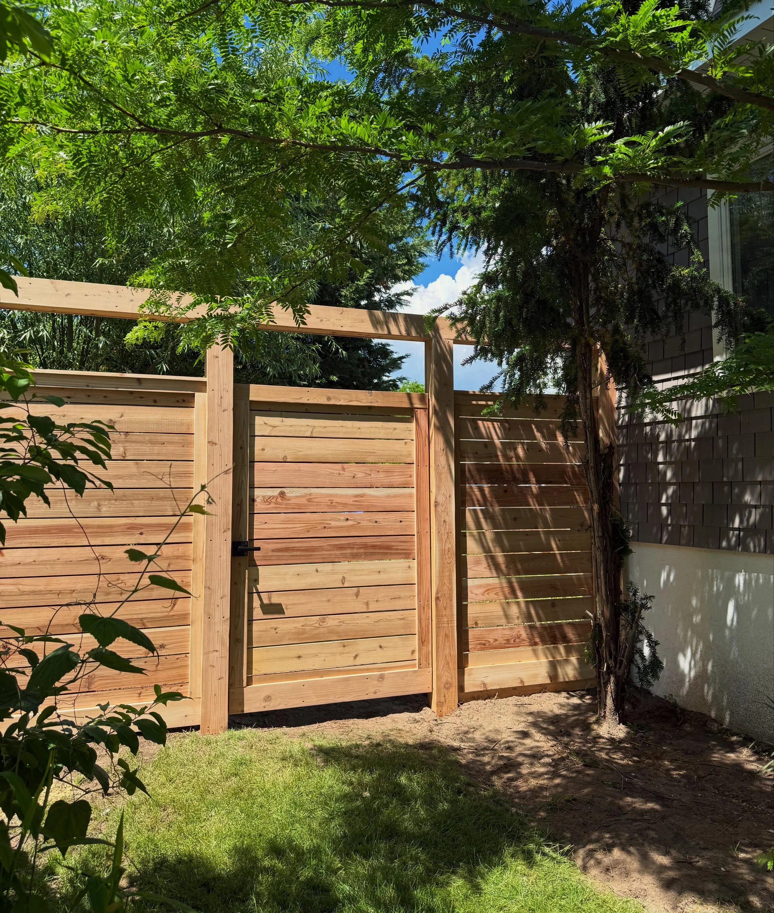 Cedar gate system for @goat10177 and @aileenwhelan33 at their beautiful new home