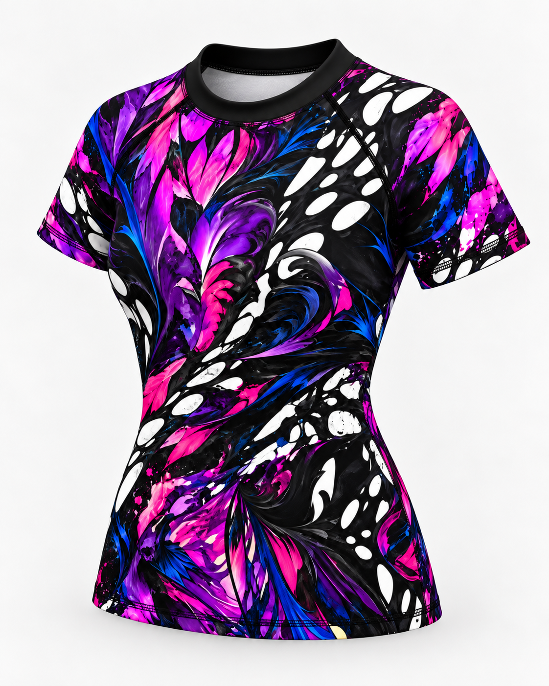 Purple Marbled Women's Short Sleeve Rashguard