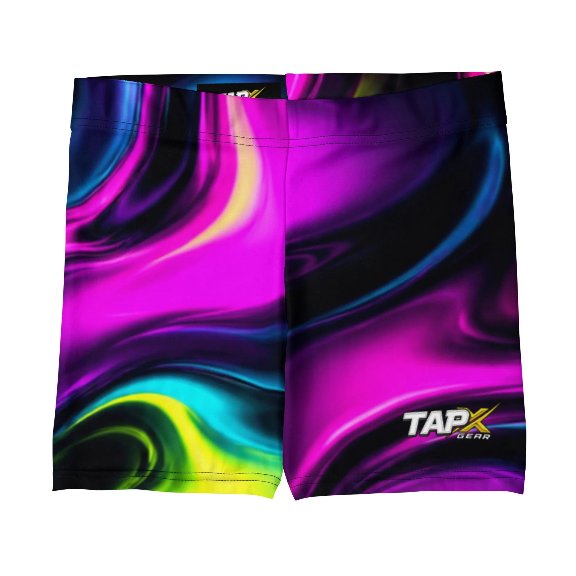 Women's MMA Shorts - Fluid Motion Ocean Wave Print