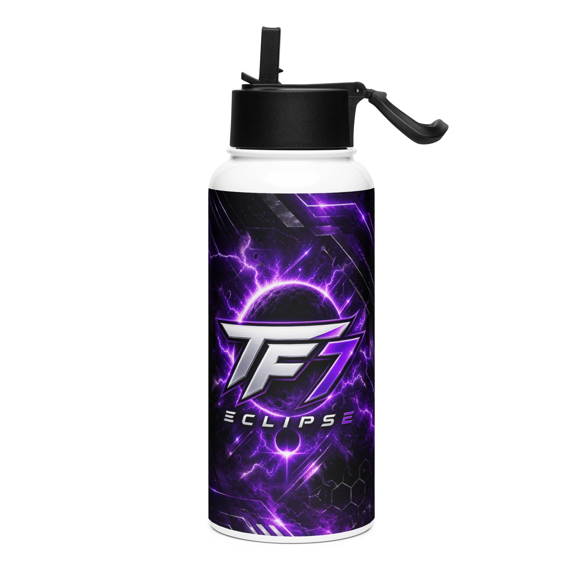 TF7 Stainless steel water bottle with a straw lid
