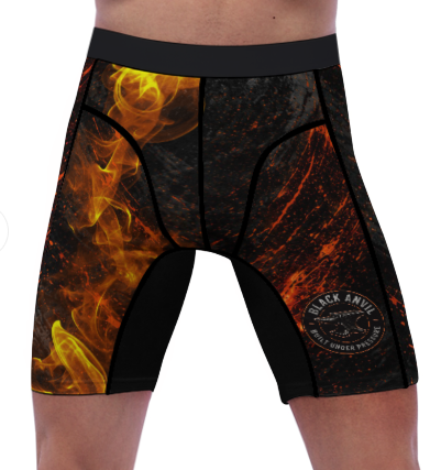 Black Anvil  Mens Compression Shorts Fire