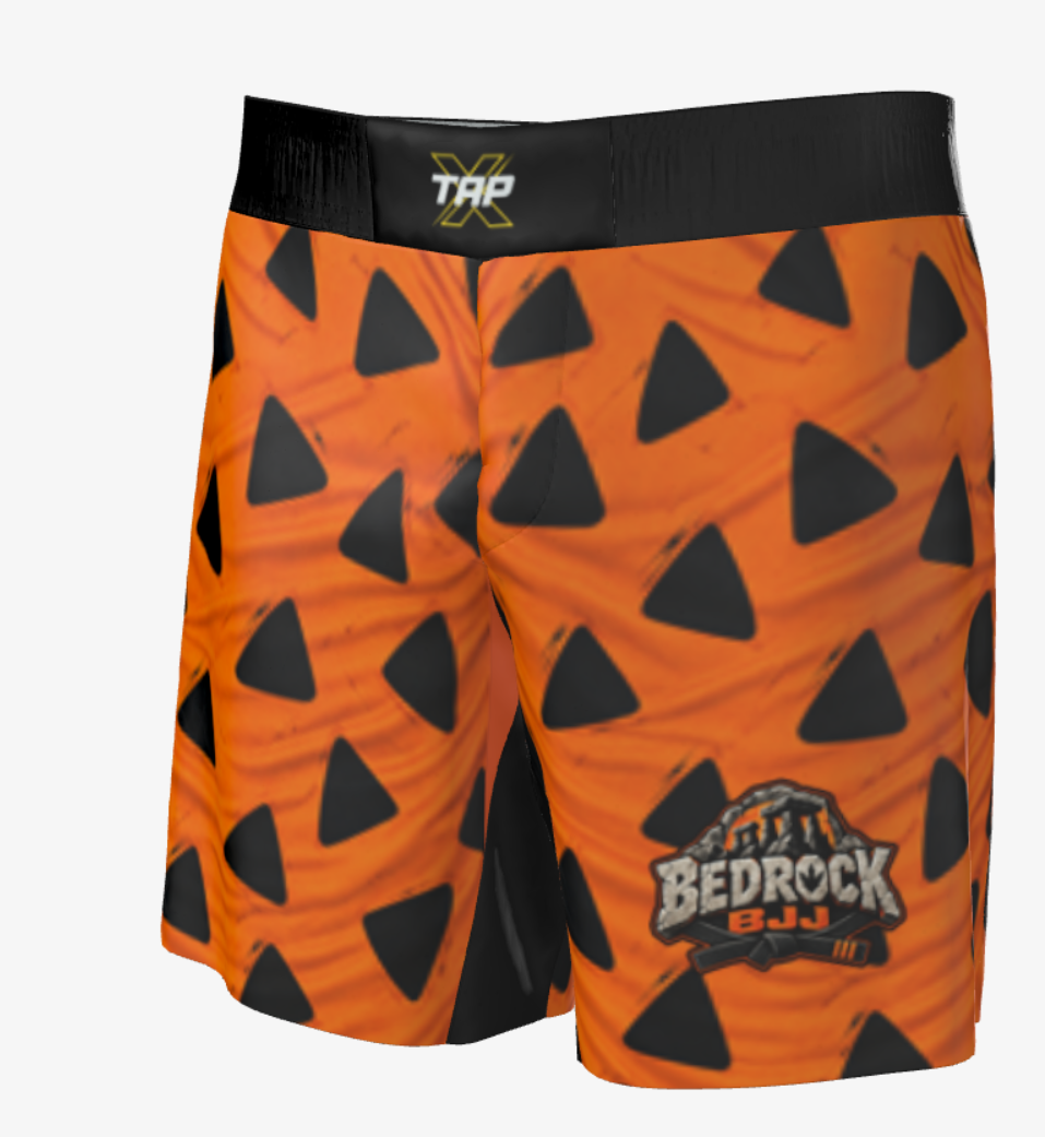 Bedrock BJJ Grappling Shorts | Funny Stone Age BJJ Shorts | No-Pocket | Limited Batch Pre-Order October 5th, 2026
