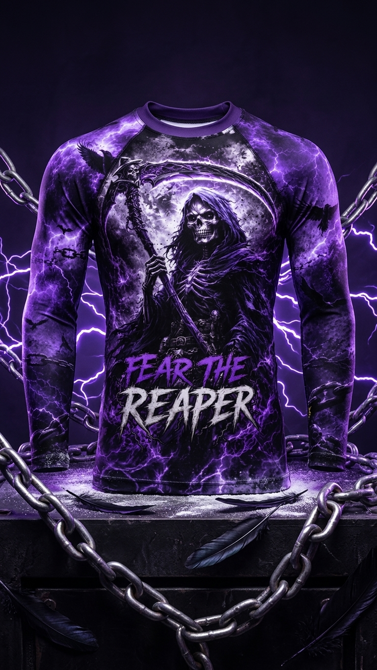 Youth 8-20 Reaper Inspired Grappling Compression Shirt 2 BJJ Rash Guard