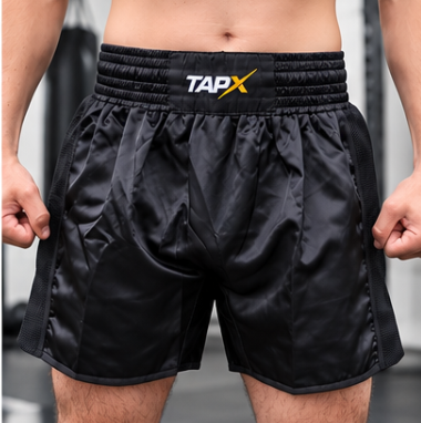 TapX Black Youth Muay Thai & Kickboxing Shorts | Limited Batch Pre-Order