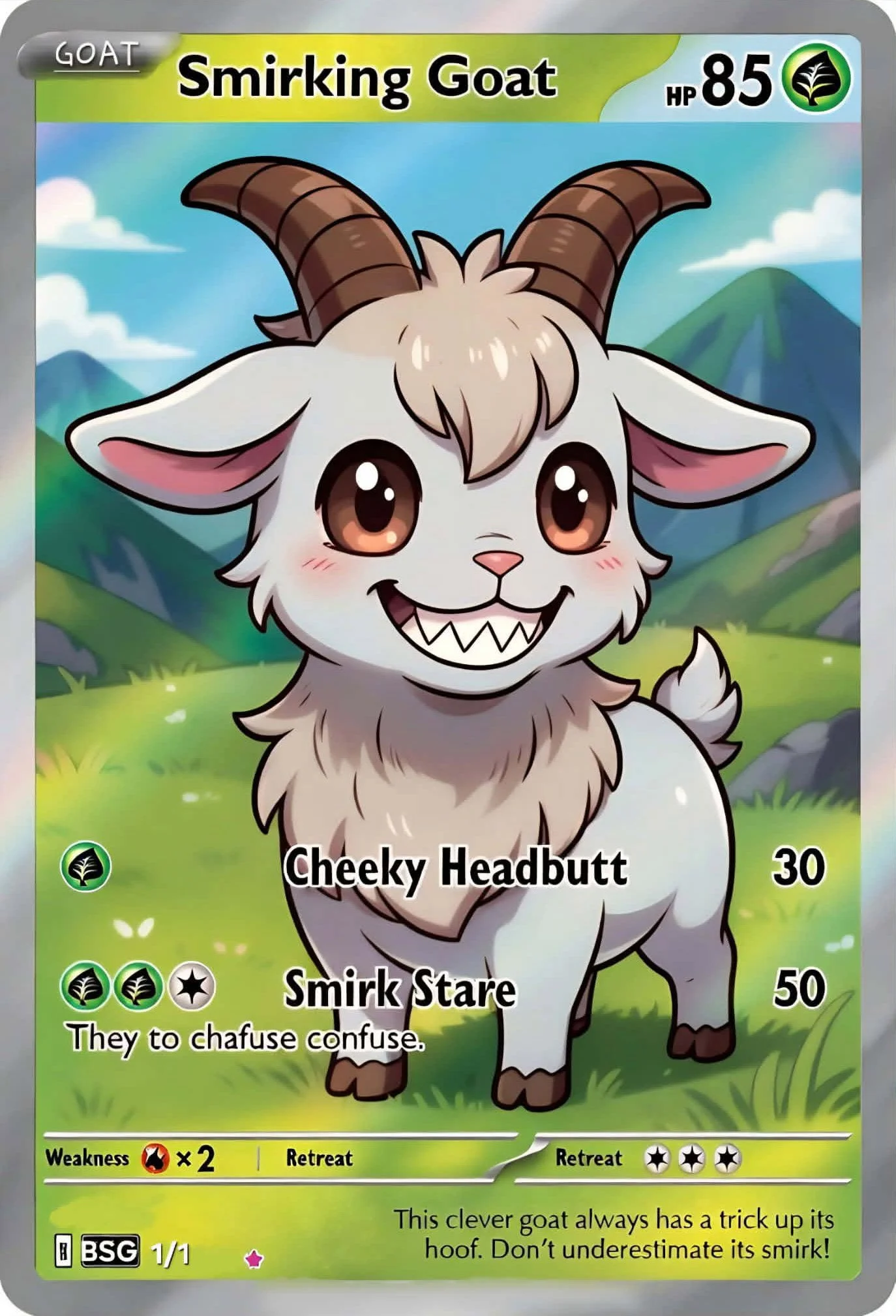 Smirking Goat Trading Card