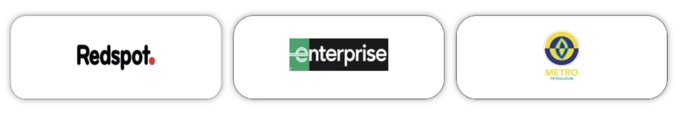 Logos of Redspot, Enterprise, and Metro Petroleum