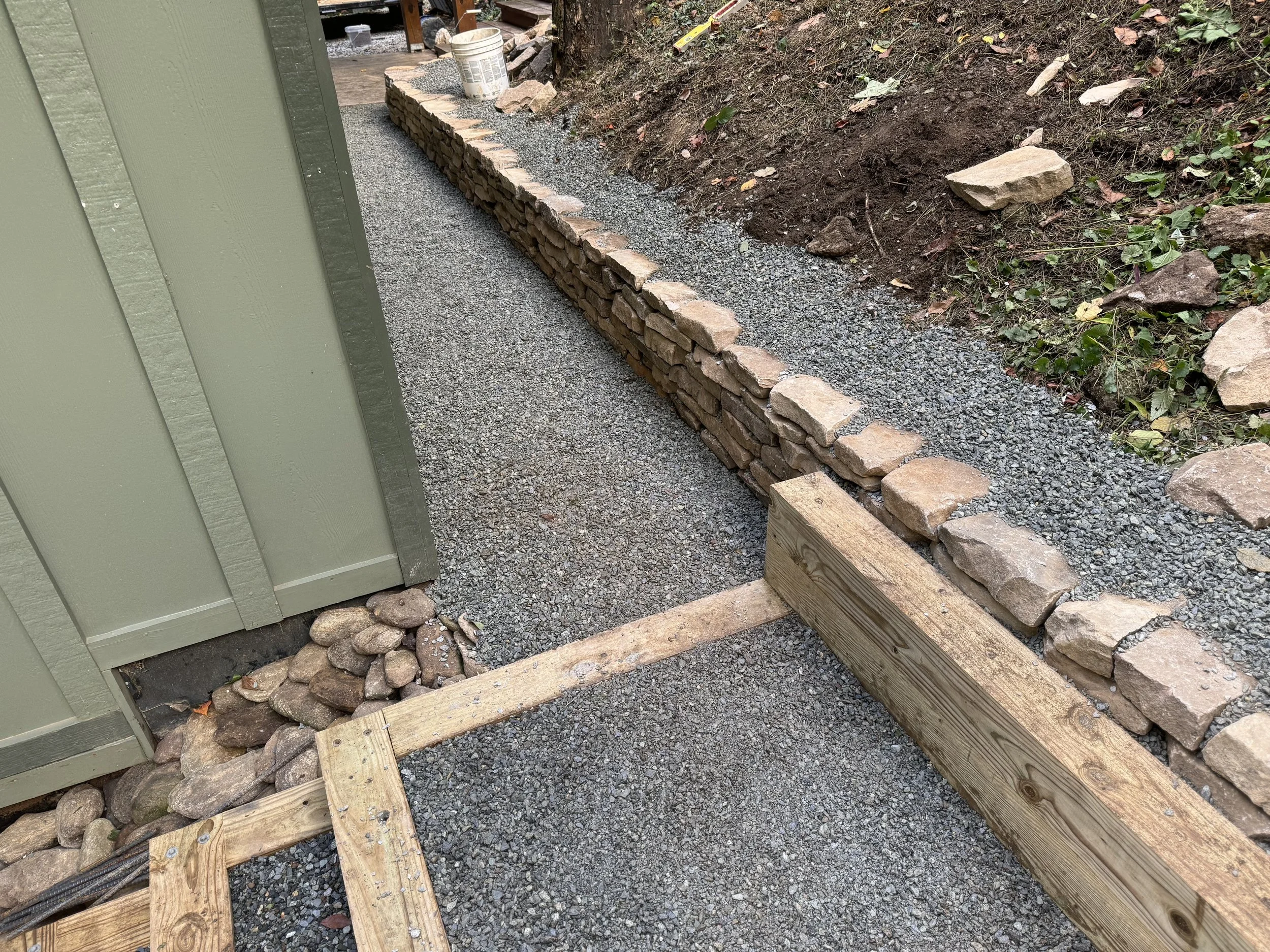 Stone wall built by Antonio’s Construction, providing exterior construction in Ashe County and Watauga County, NC