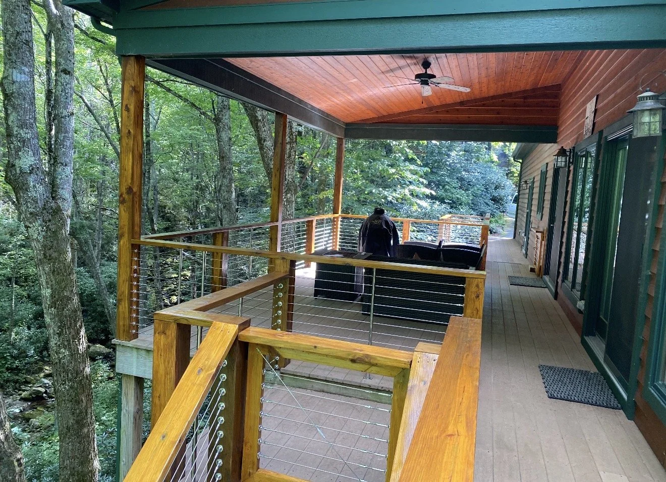 New covered porch construction by Antonio's Construction serving Ashe and Watauga County in North Carolina.