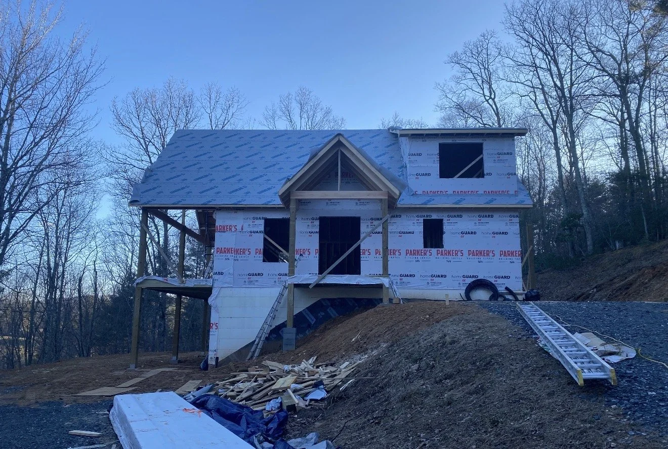 A house under construction by Antonio's Construction serving Ashe and Watauga County in North Carolina.