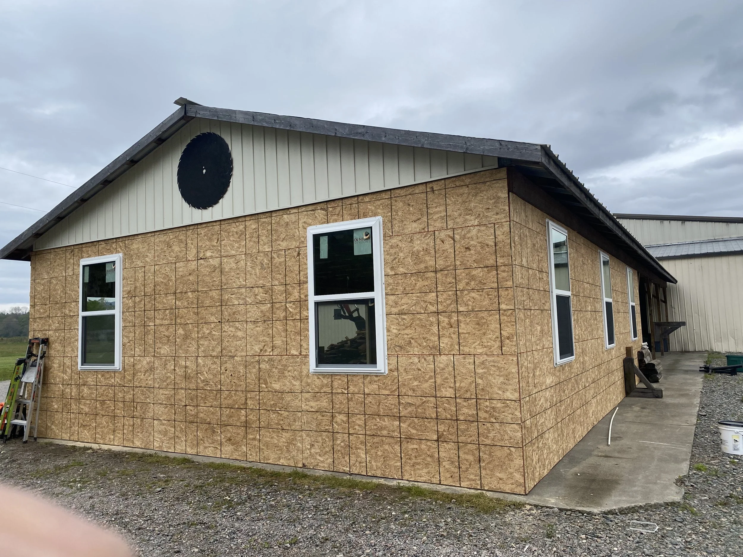 A garage under construction by Antonio’s Construction providing exterior construction in Ashe County and Watauga County, NC