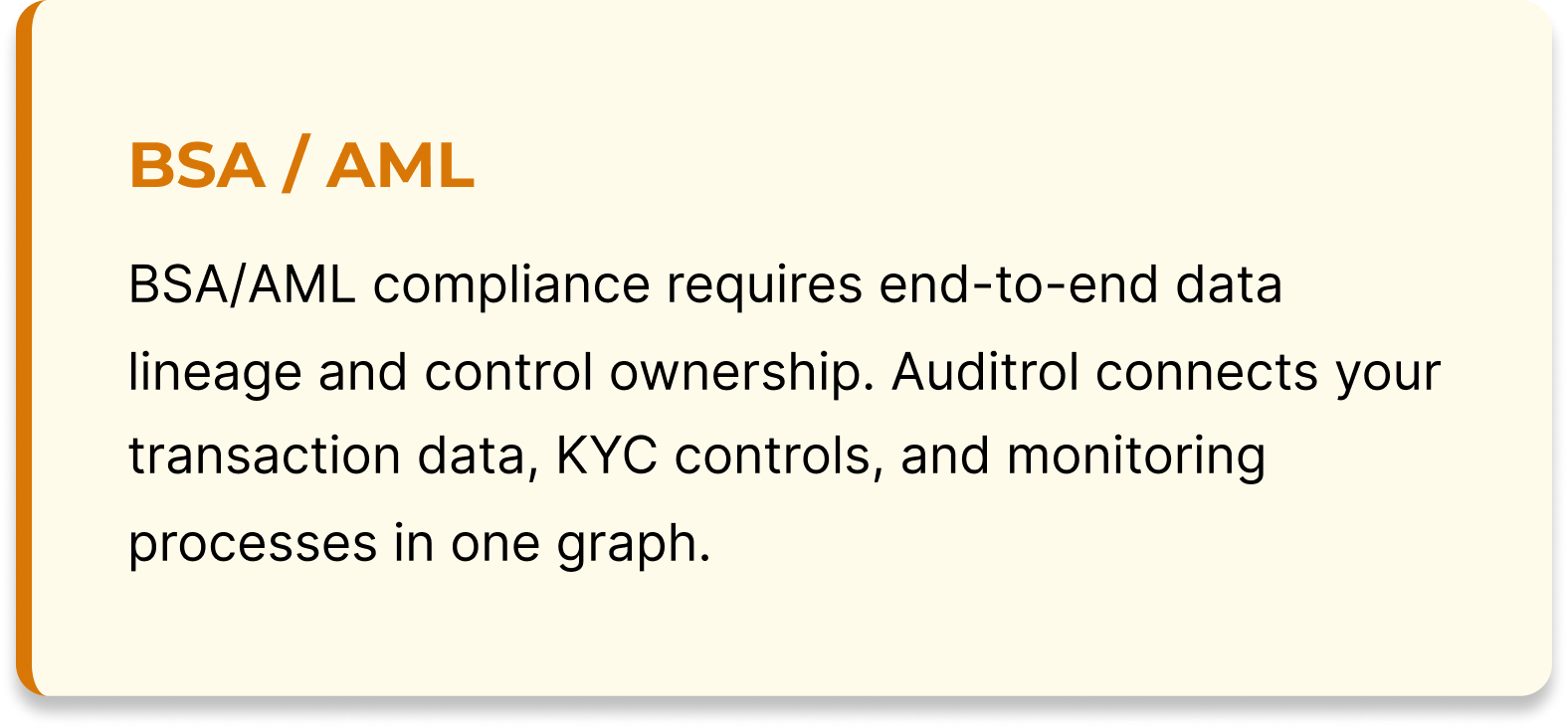 Information about BSA/AML compliance from a presentation slide