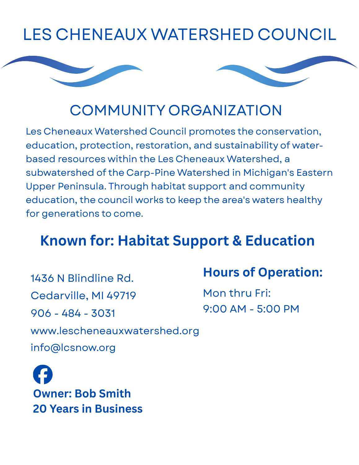 Les Cheneaux Watershed Council page – conservation nonprofit in Cedarville, Michigan