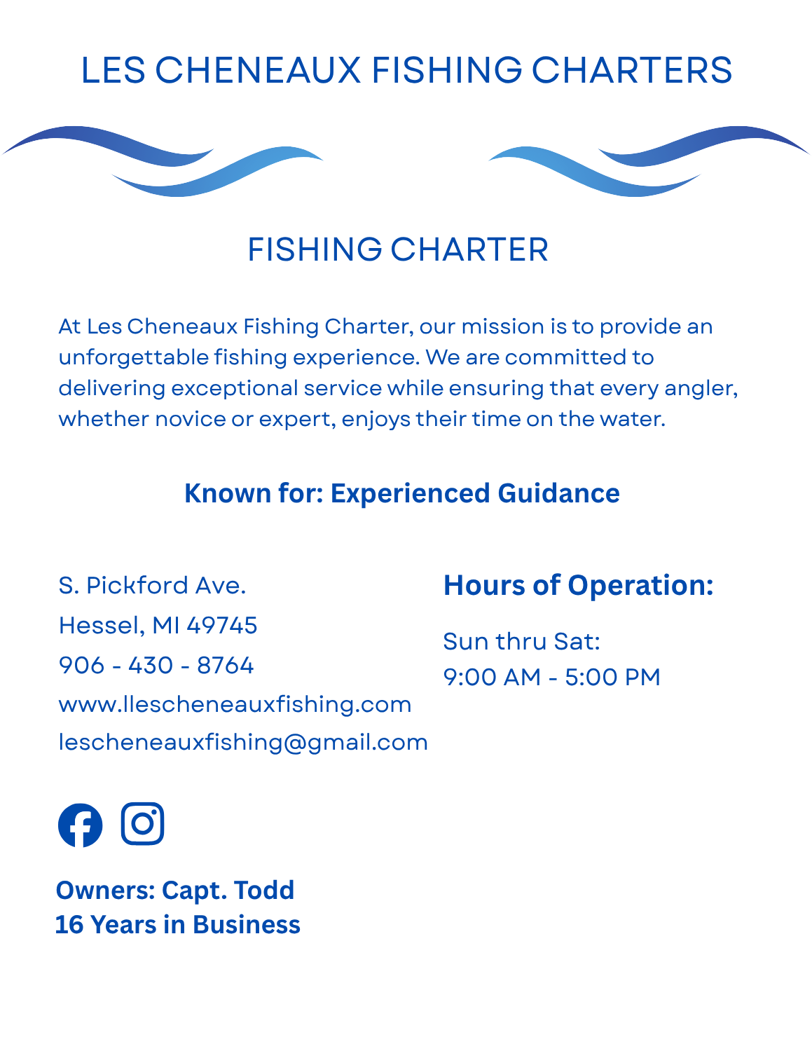 Les Cheneaux Fishing Charters logo – guided fishing charter service in Hessel, Michigan