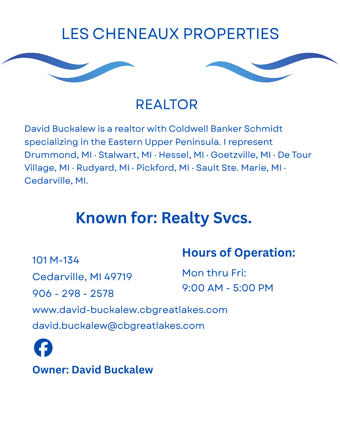 Les Cheneaux Properties page – realtor services in Cedarville, Michigan