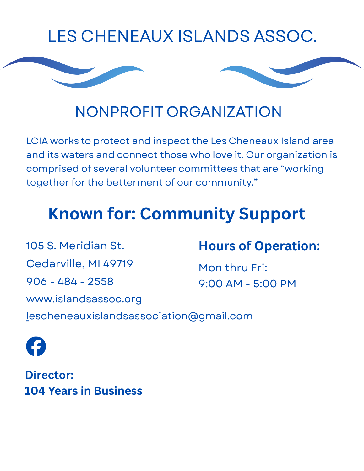 Les Cheneaux Islands Association page – nonprofit organization in Cedarville, Michigan