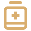 Icon of a first aid kit with a medical cross on it
