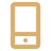 Simplistic illustration of a smartphone with a beige outline.
