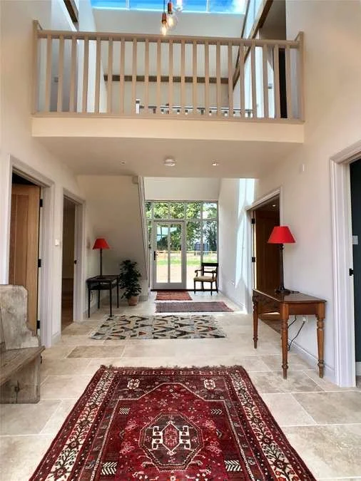 Open plan hallway in barn conversion