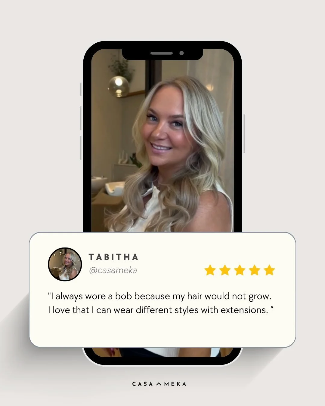 See what our clients are saying:

Natasha&rsquo;s client, Tabitha, never thought of extensions as an option for herself. After gaining her confidence with her blonding, she trusted Natasha in her recommendation to start out with a short row of extens