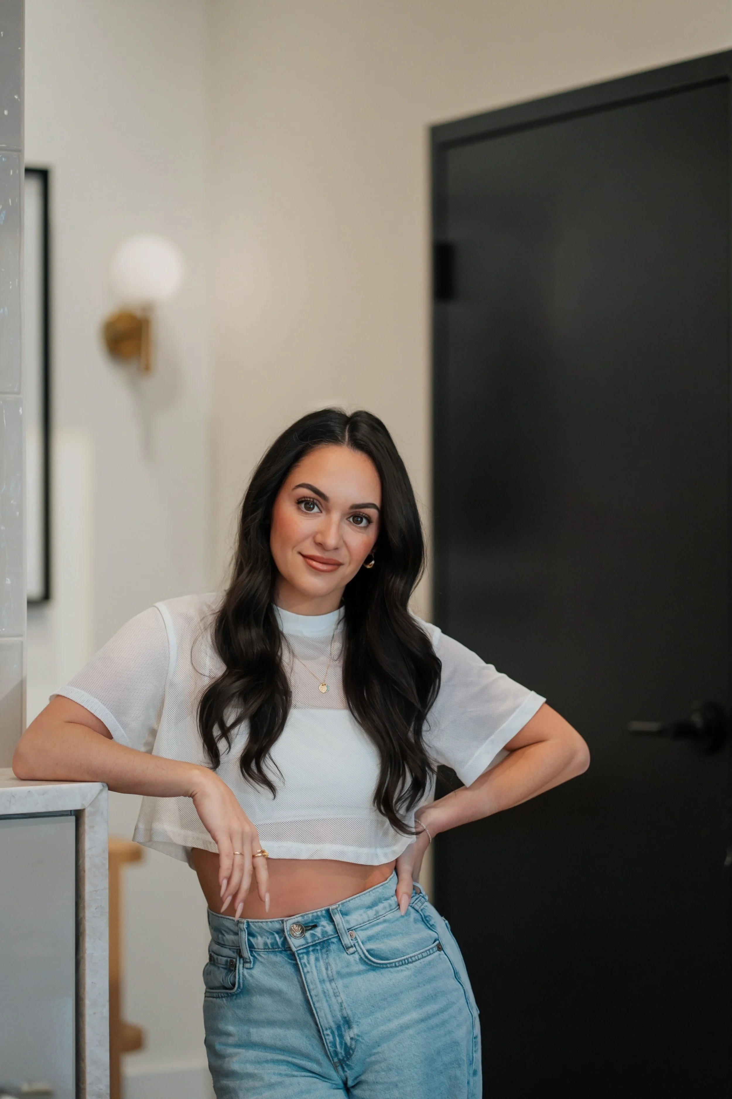 Long dark hair hair extensions stylist