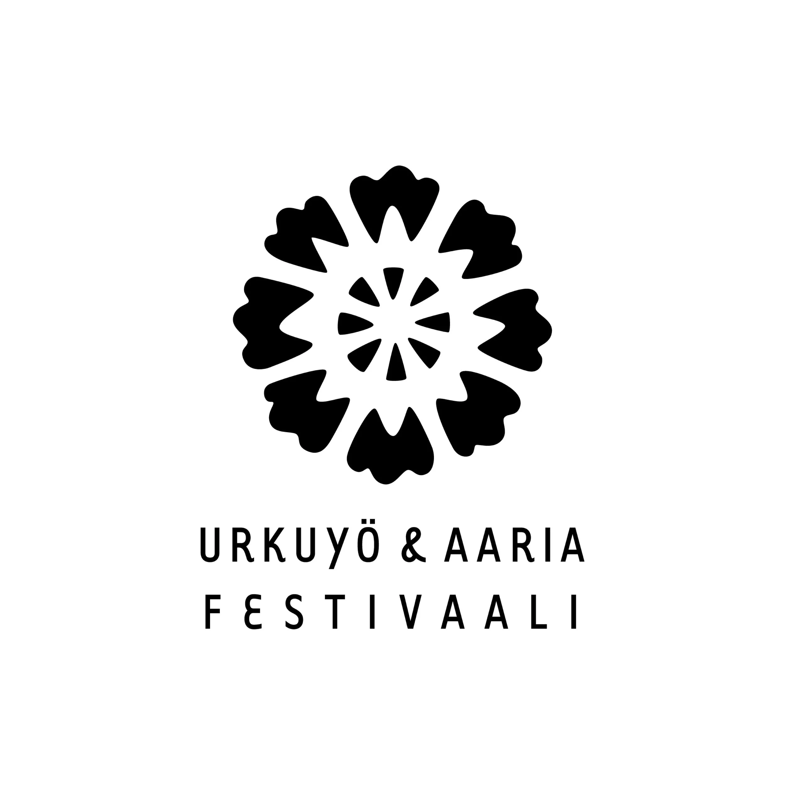 Kuvassa olevan Urkuyö & Aaria -festivaalin tunnuksen on suunnitellut Pauliina Ilonoja