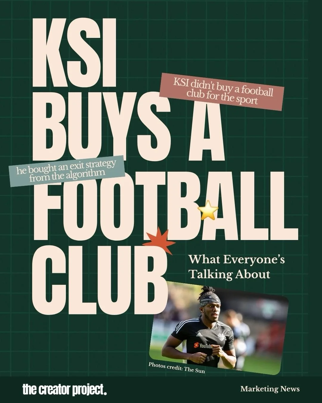 KSI didn&rsquo;t buy a football club for the sport. He bought an exit strategy from the algorithm.

He&rsquo;s taken a 20% stake in Dagenham &amp; Redbridge. But this isn&rsquo;t really about football. It&rsquo;s about ownership and leverage. Because