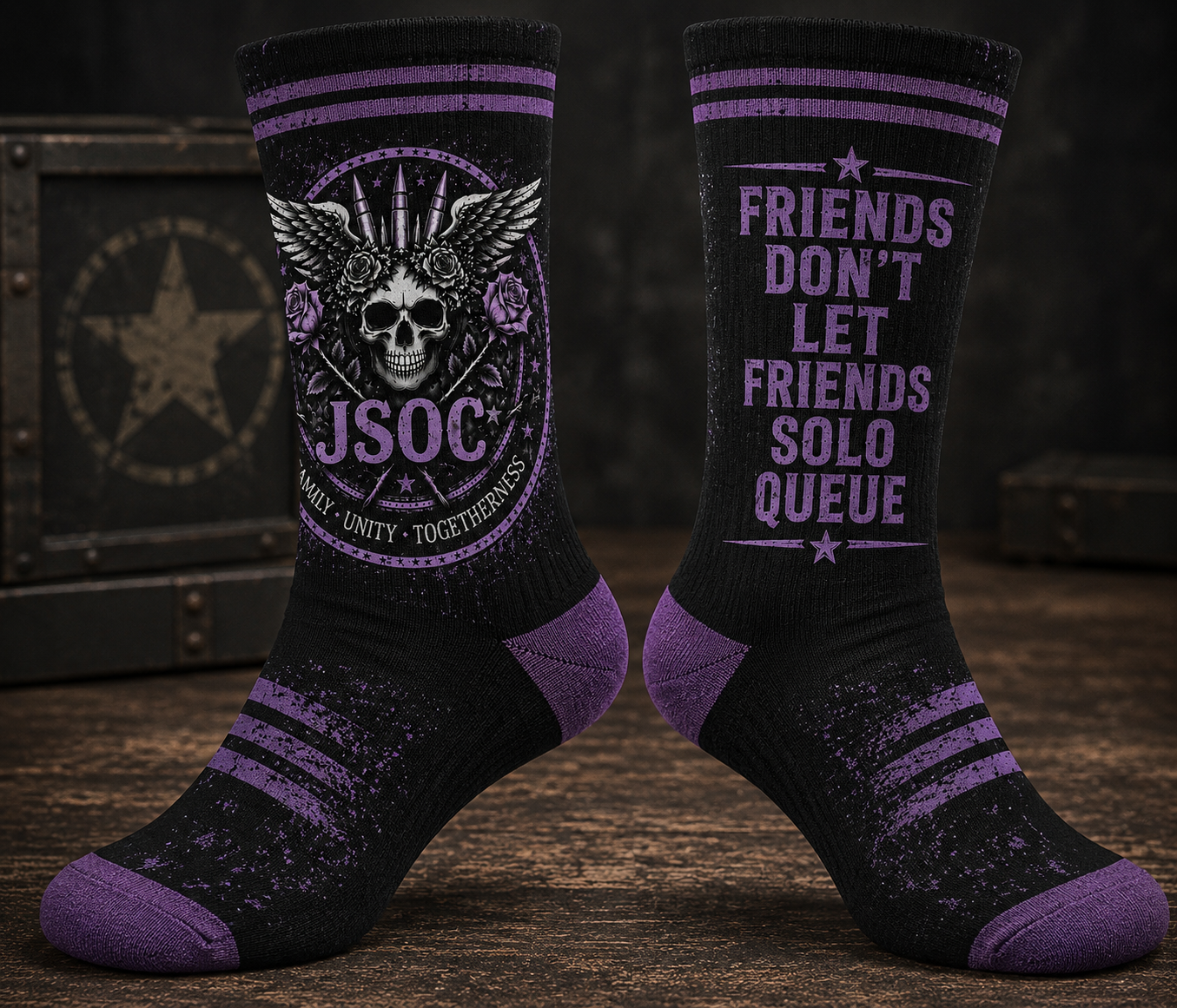 Gaming Crew Socks - Friends Don't Let Friends Solo Queue