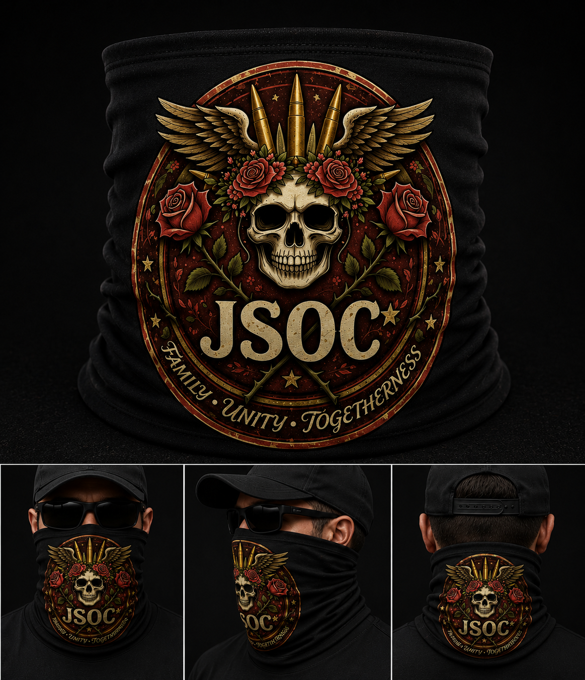 JSOC Skull and Wings Face Bandana
