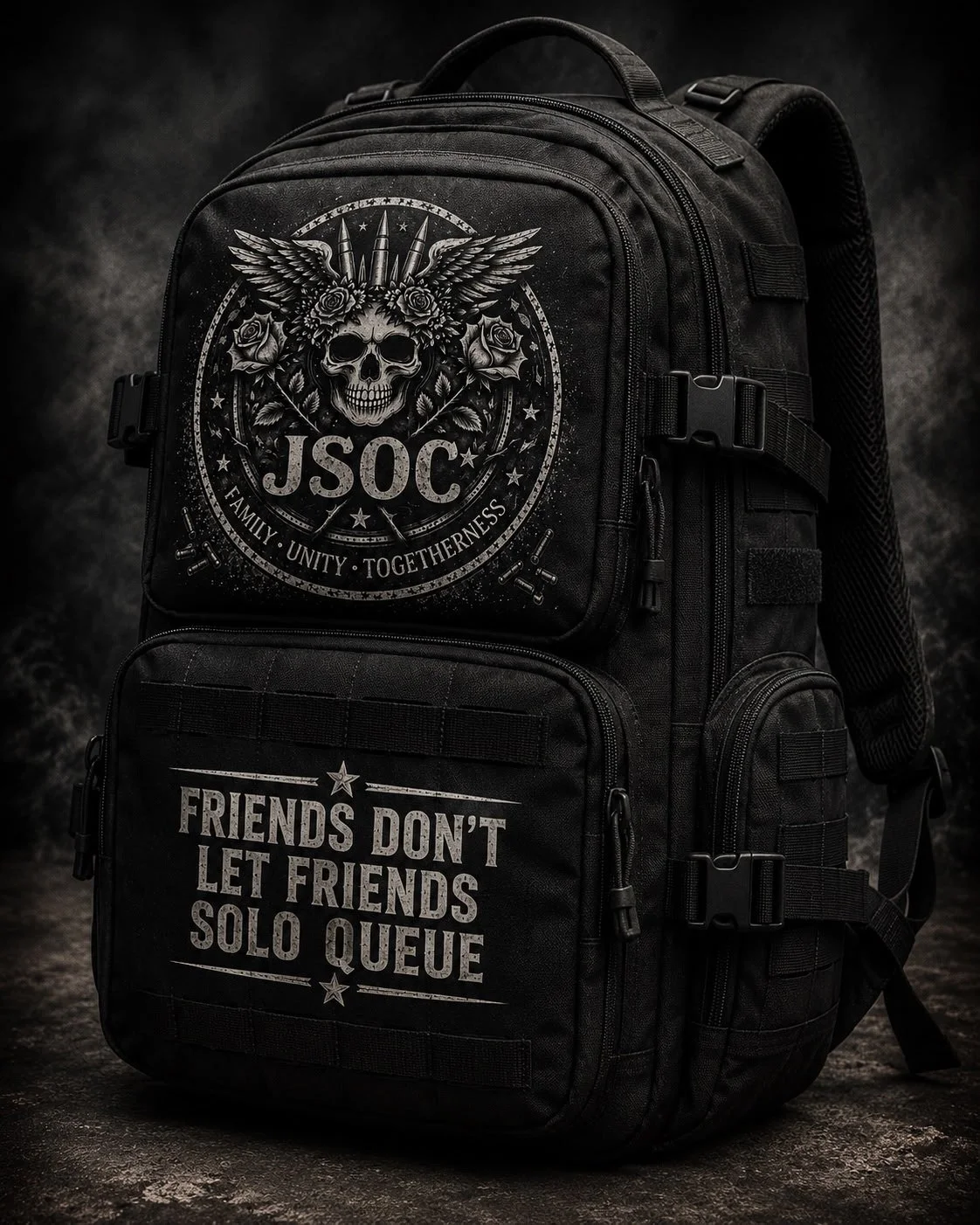 Black Ops Large Back Pack (Black and White)