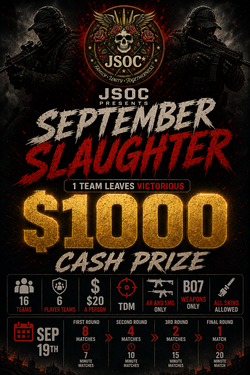 JSOC September Slaughter Gaming Tournament