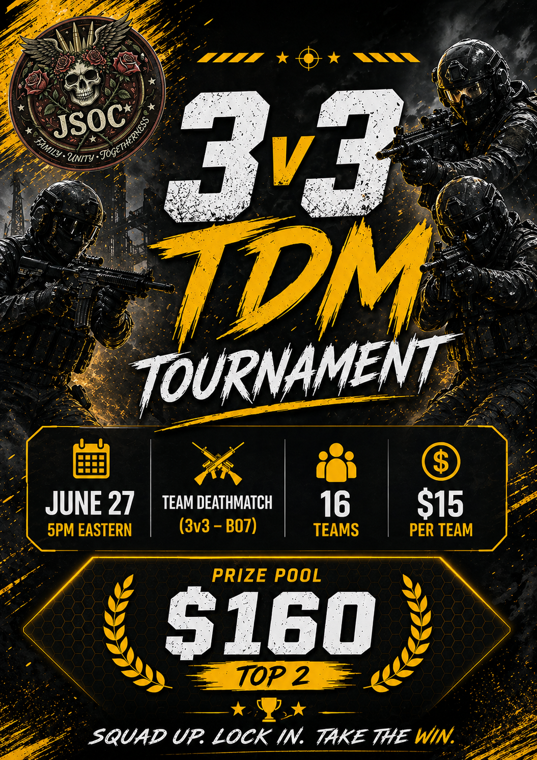 3v3 Team Deathmatch Tournament Entry