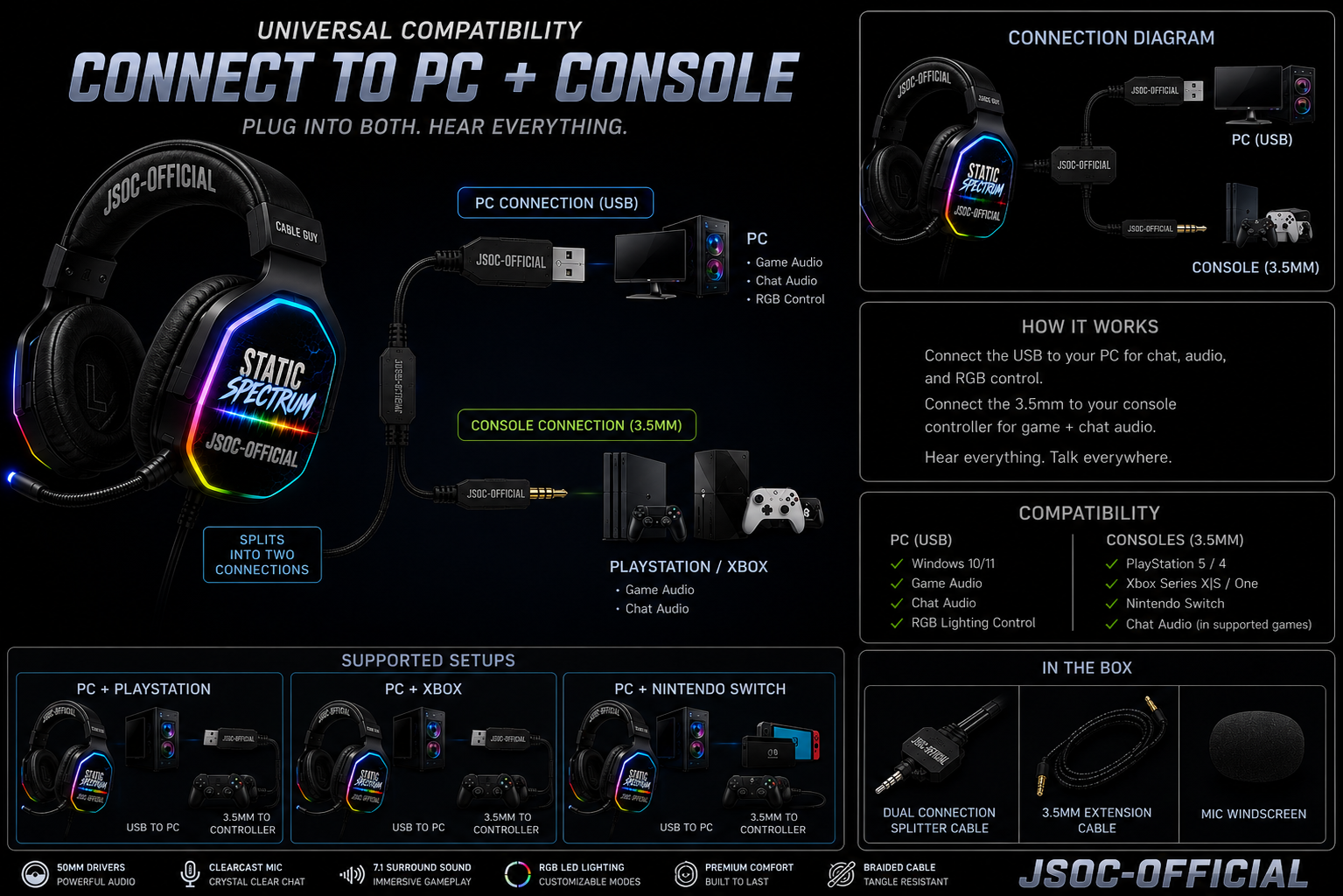 JSOC-Official Static Spectrum Gaming Headset
