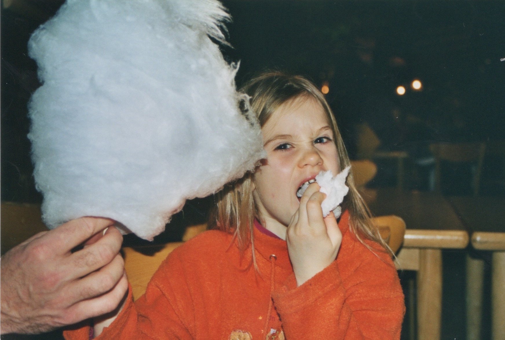 mini margaux when little eating sugar cloud