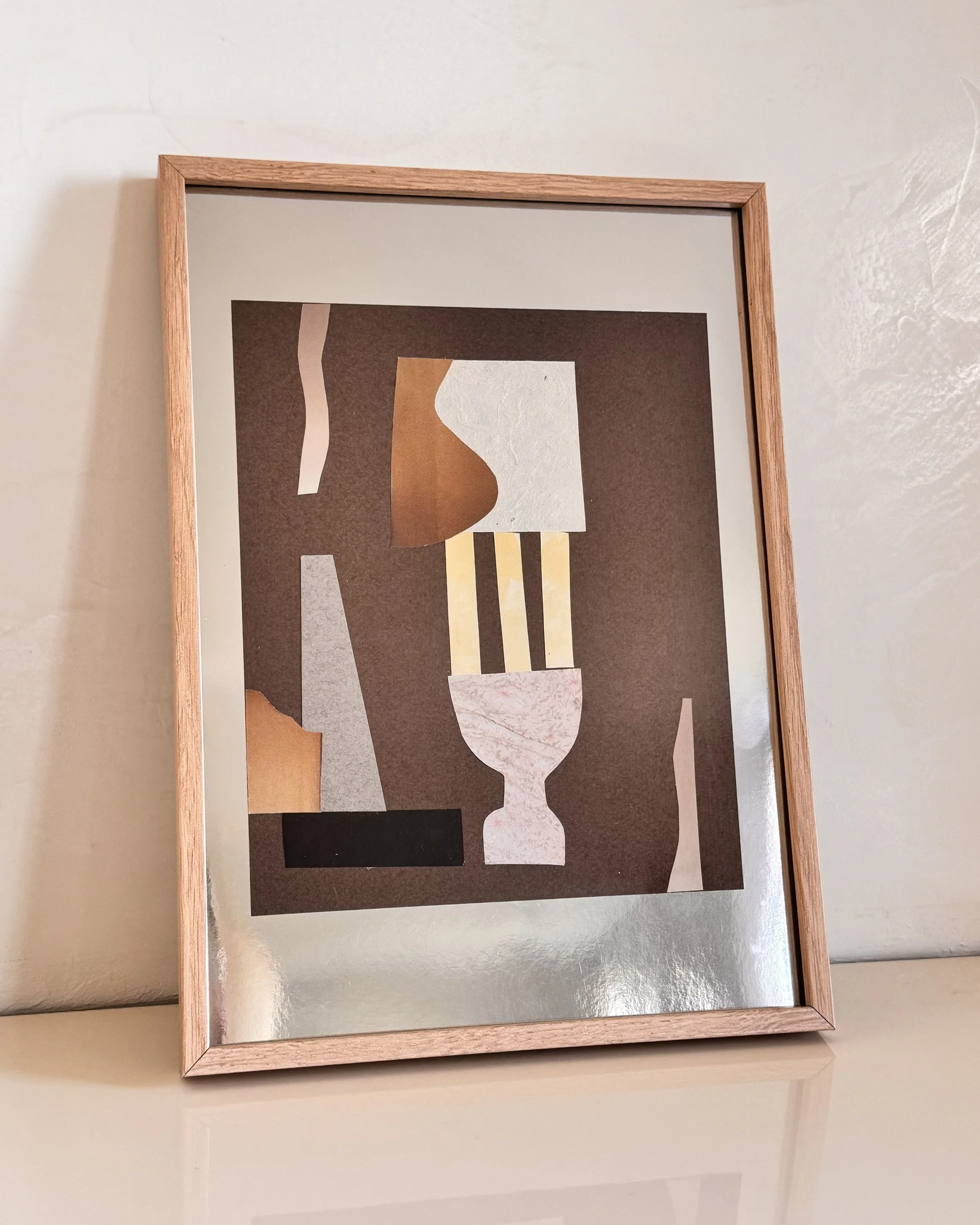 Collage Vase Marron