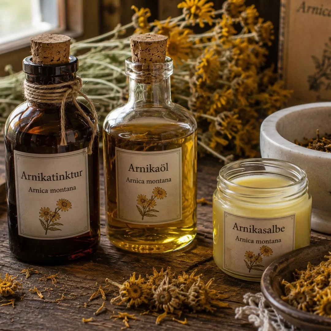 Arnika - Arnica montana - Traditionelle Arnikazubereitungen