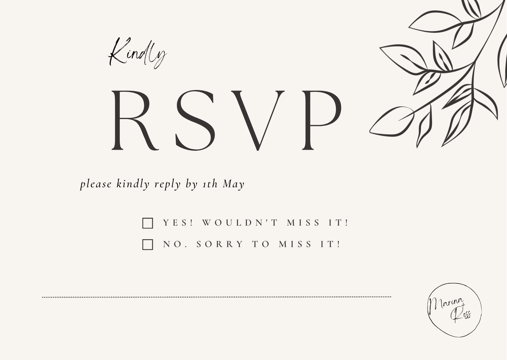 RSVP/ Plazo de confirmación