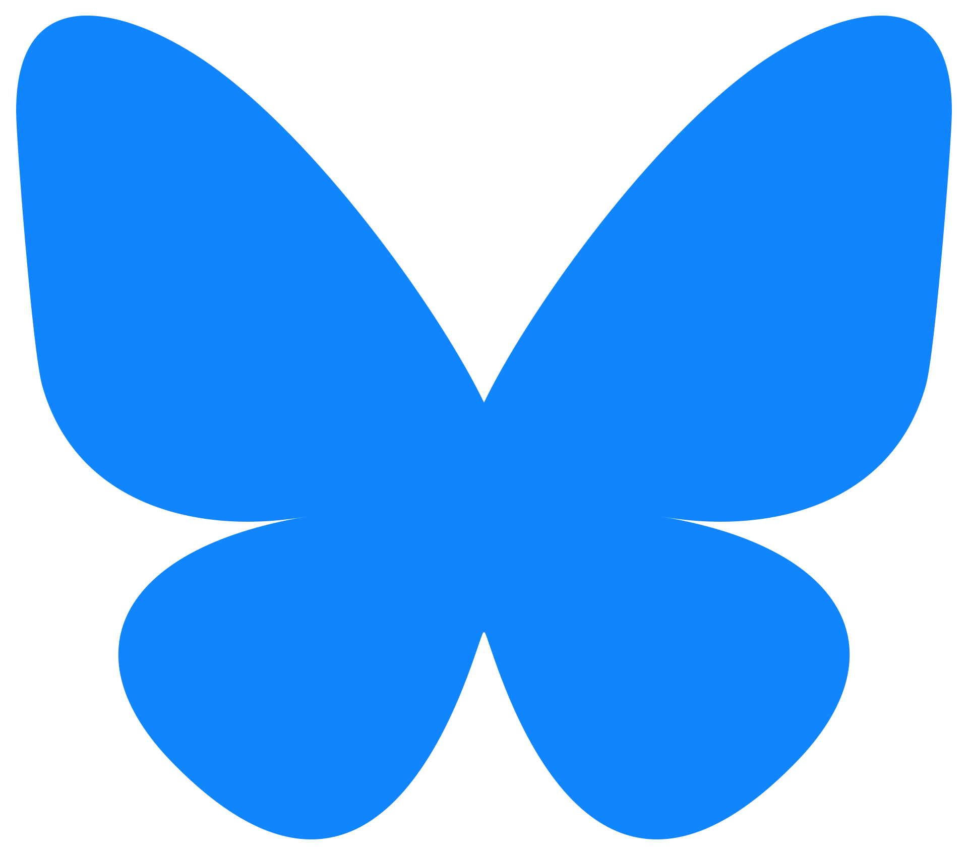 Blue stylized butterfly logo