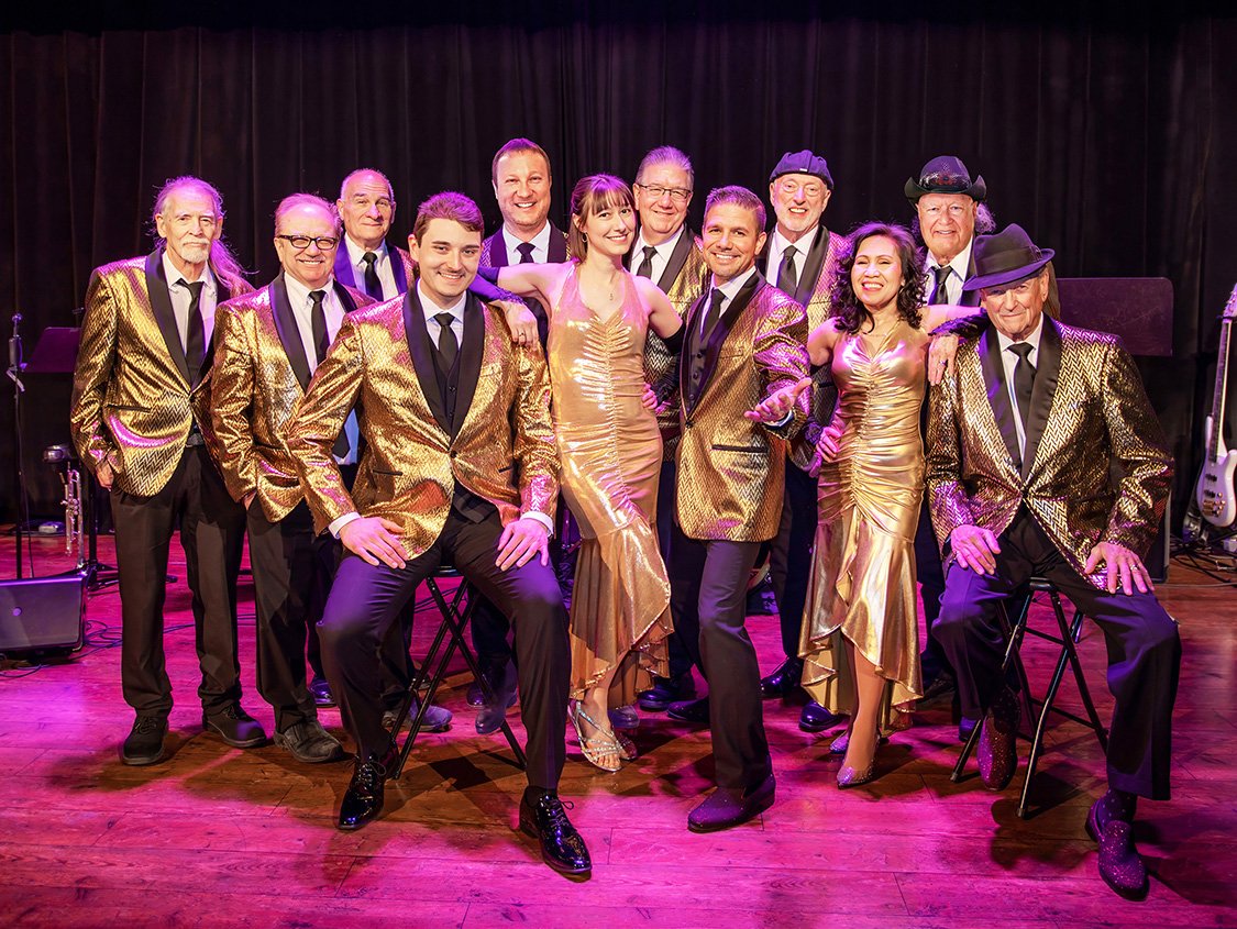 Pure Gold Showband Group Shot between a double header at Legacy Theater Dec 2025