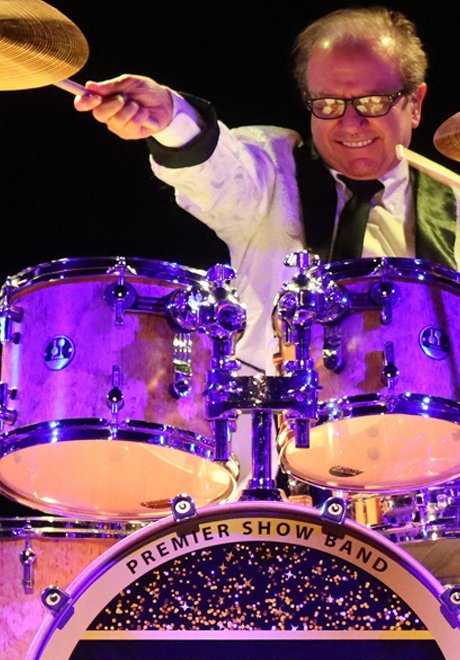 Paul Martello, plays Drums & Percussion & sings Backup Vocals for Pure Gold Showband