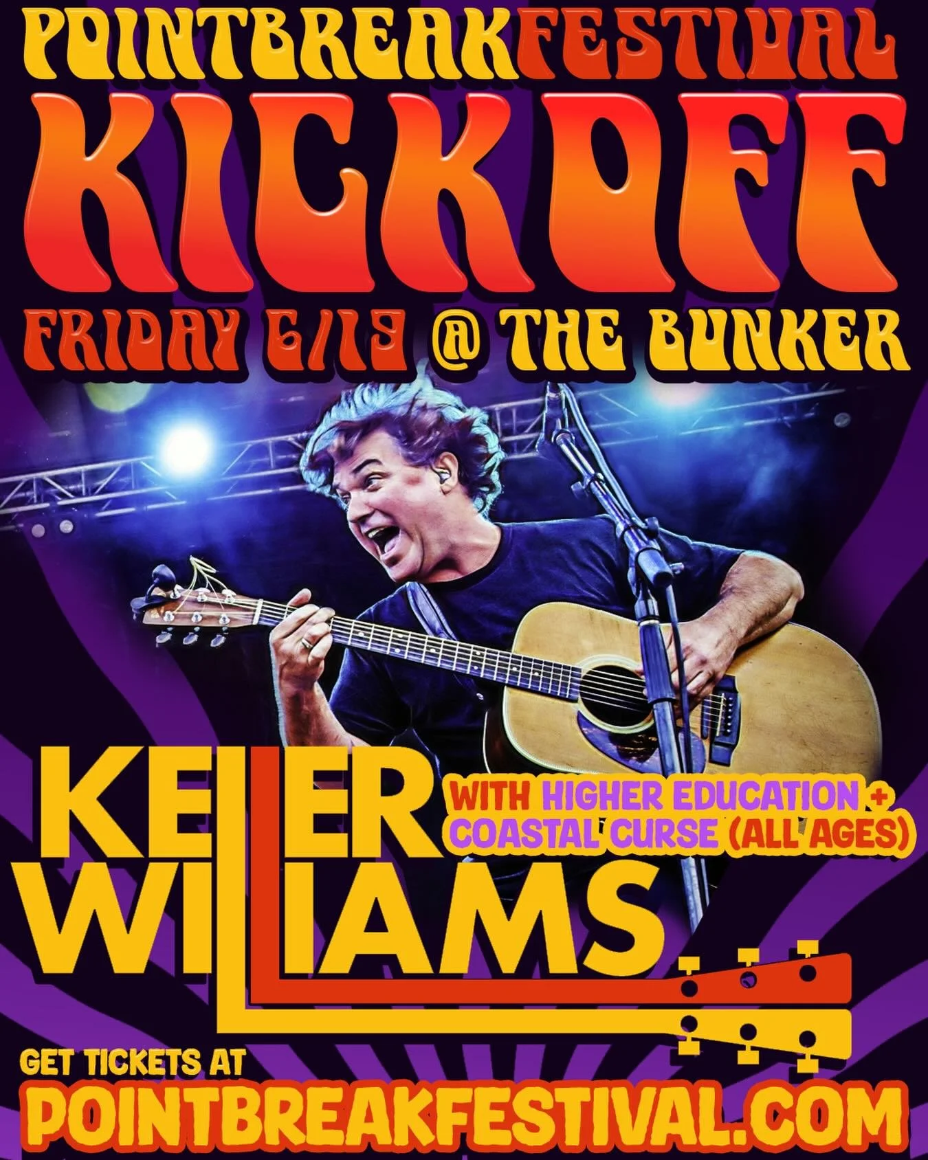 We&rsquo;re so excited to announce that we will be opening for @kellerwilliams !! With @highereduband ! At the @pointbreakfestival  festival kickoff!!!! So stoked. See you there!