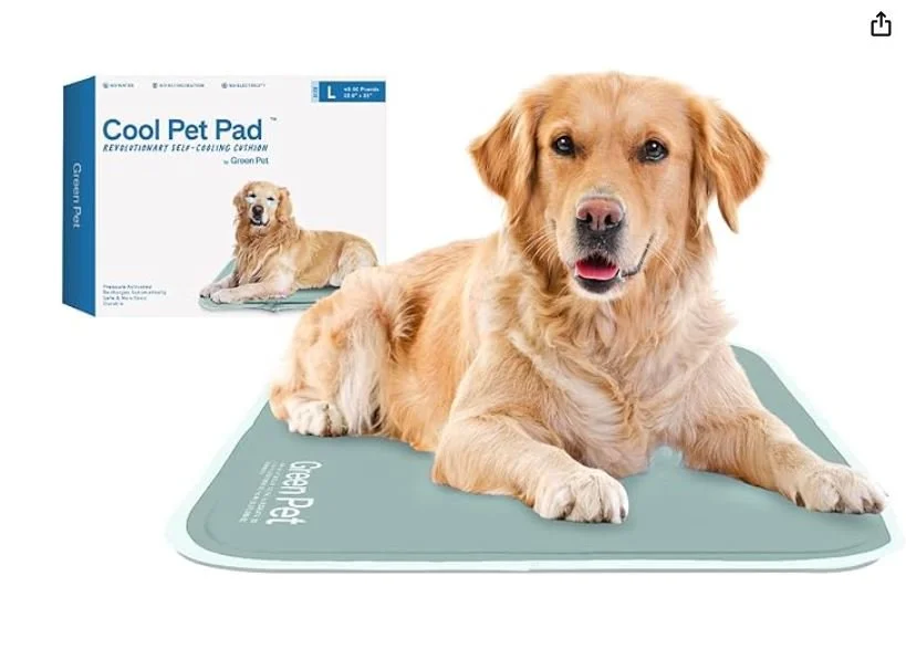 The Green Pet Shop Cool Pet Pad - Large, Sage Grey - Self-Cooling, Pressure Activated Mat for Dogs &amp; Cats from 46-80 lbs - Non-Toxic Gel, No Water Needed