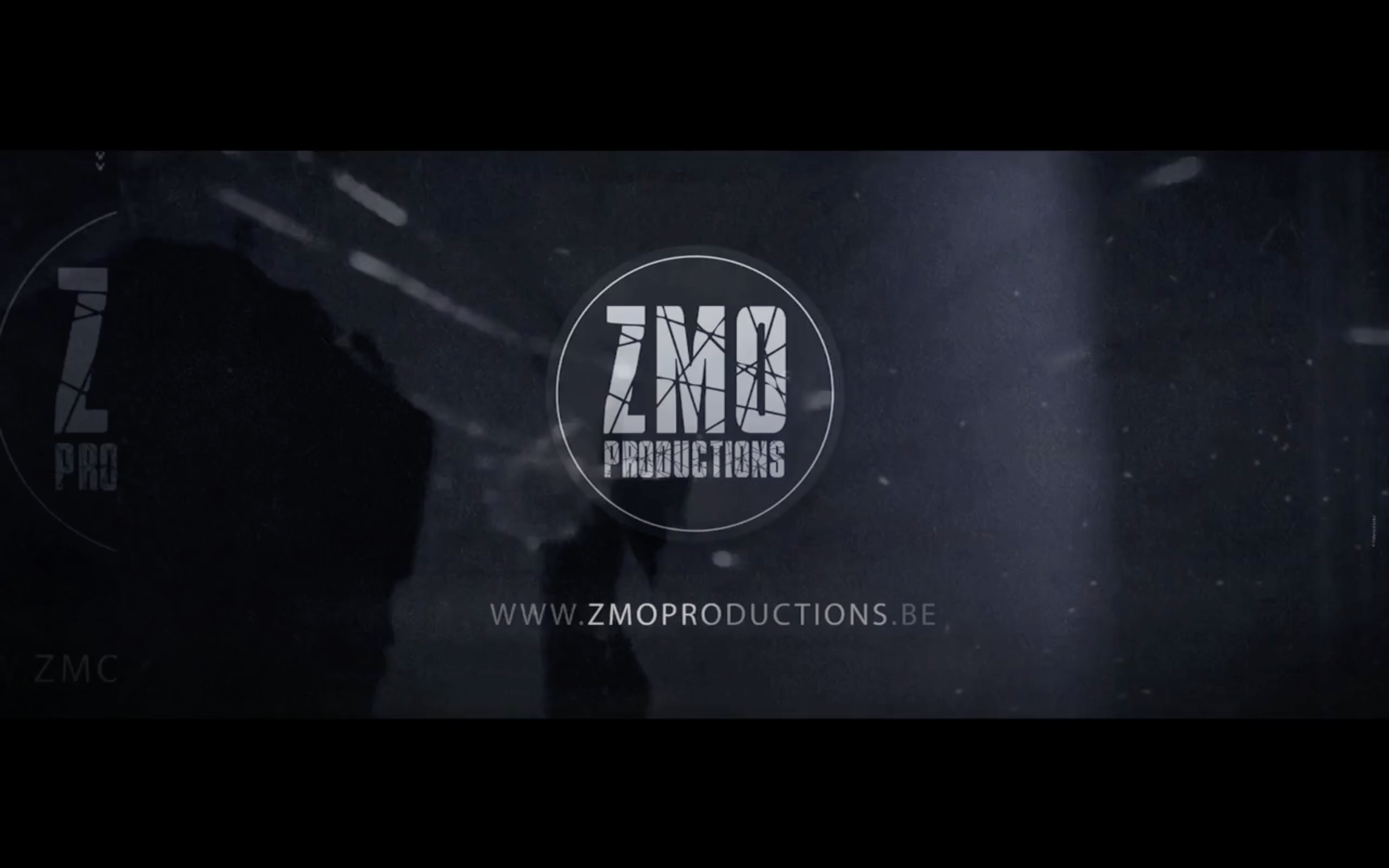 ZMO Productions logo with website URL www.zmoproductions.be, set against a dark background with light streaks.