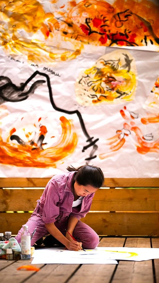 Préparation des dessins à l'encre.