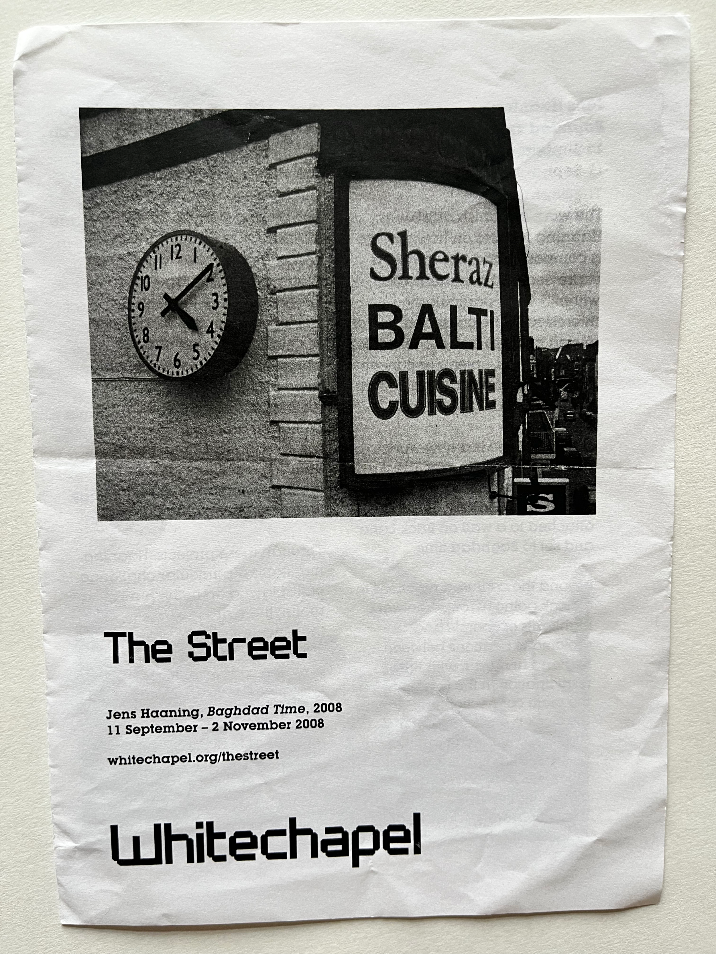 Jens Haaning, Baghdad Time, for The Street, Whitechapel Gallery, 2008. Courtesy Jens Haaning, Whitechapel Gallery.