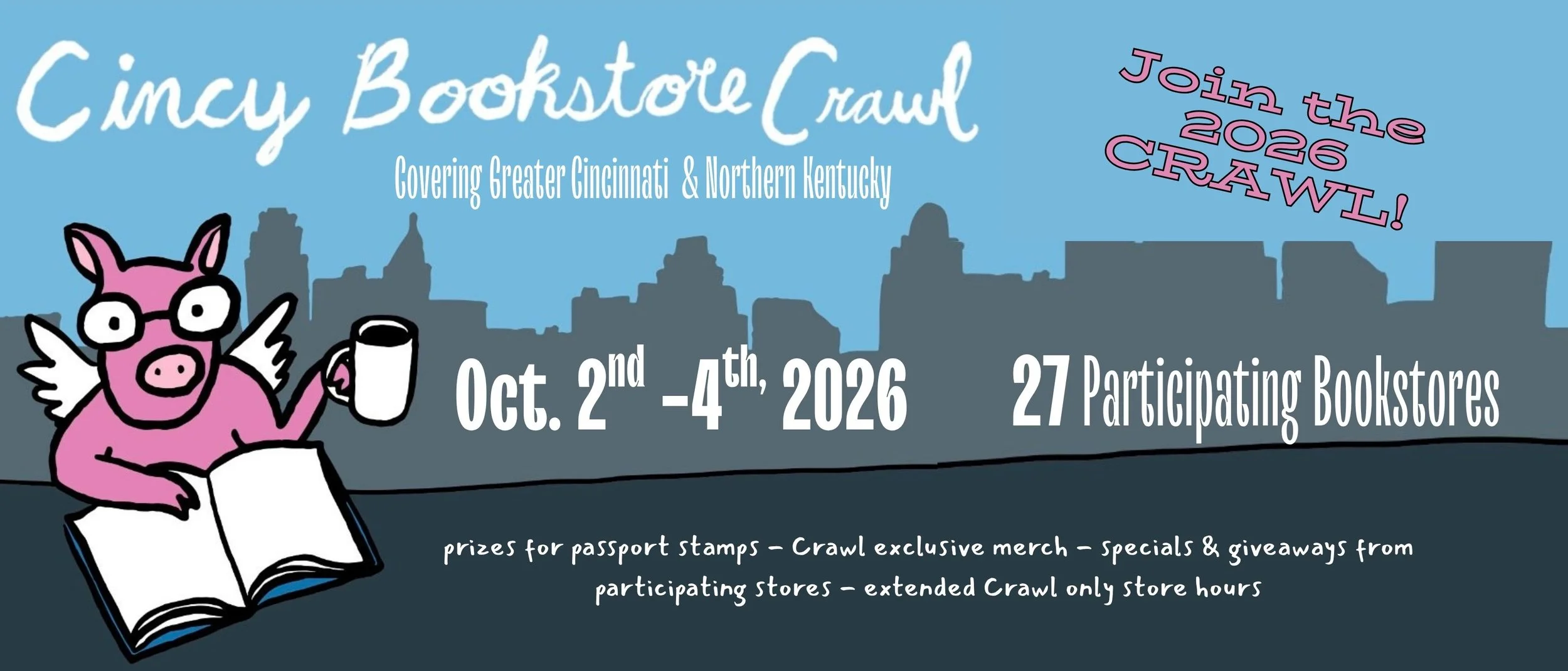 Cincy Bookstore Crawl information banner