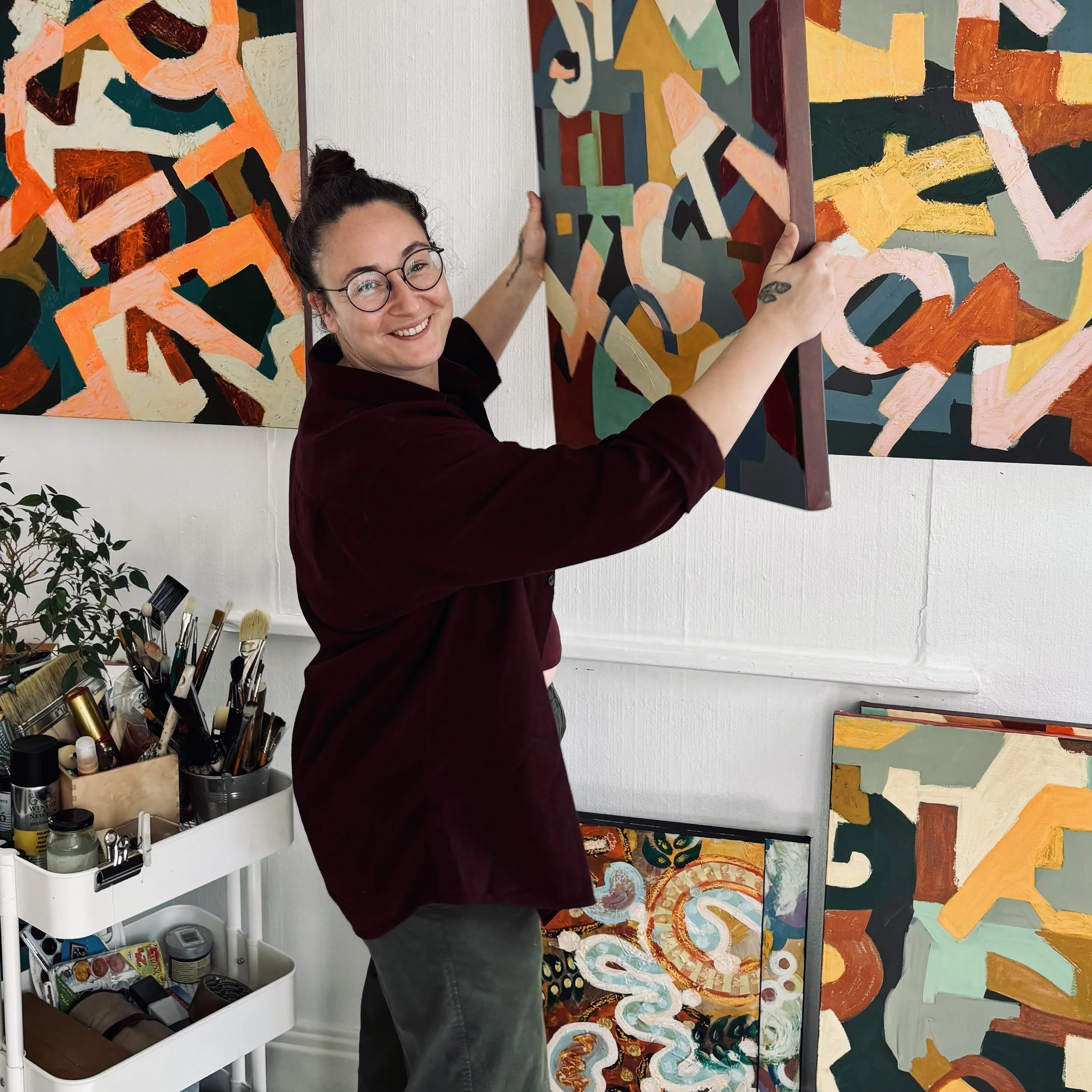 Contemporary abstract artist portrait