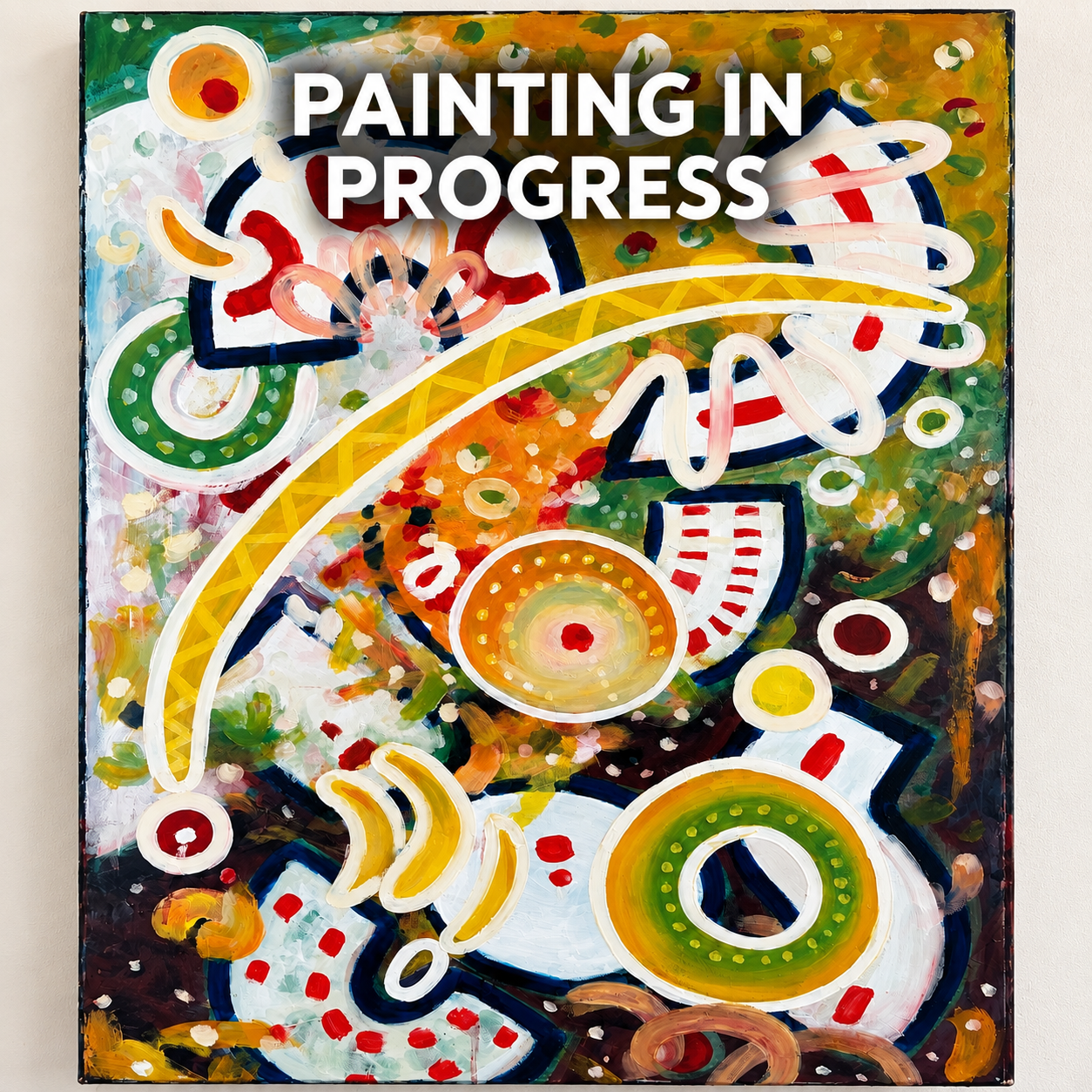 original abstract acrylic painting on board