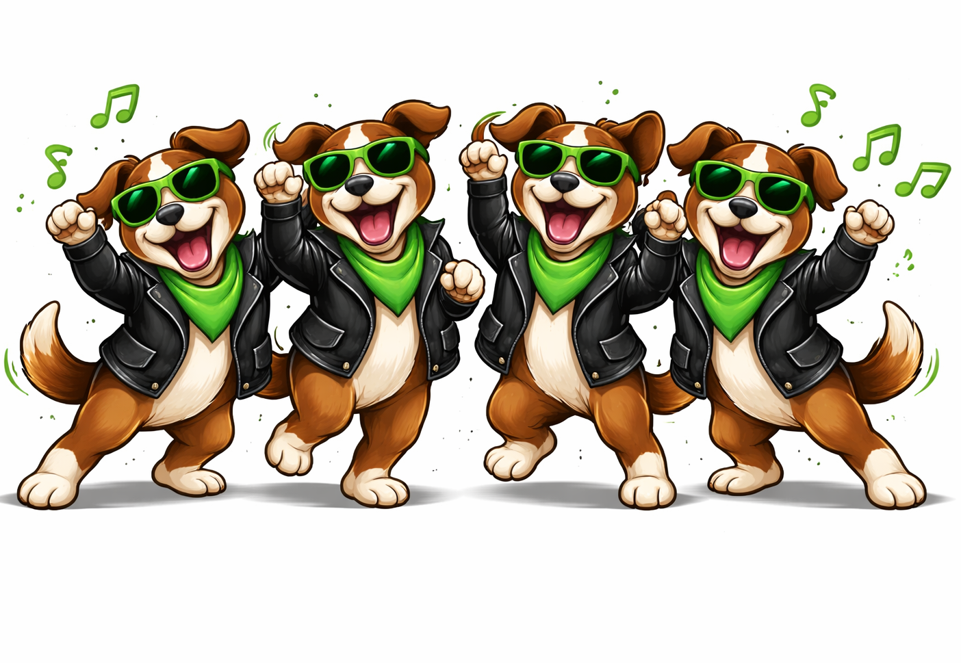 Four Biker Pups