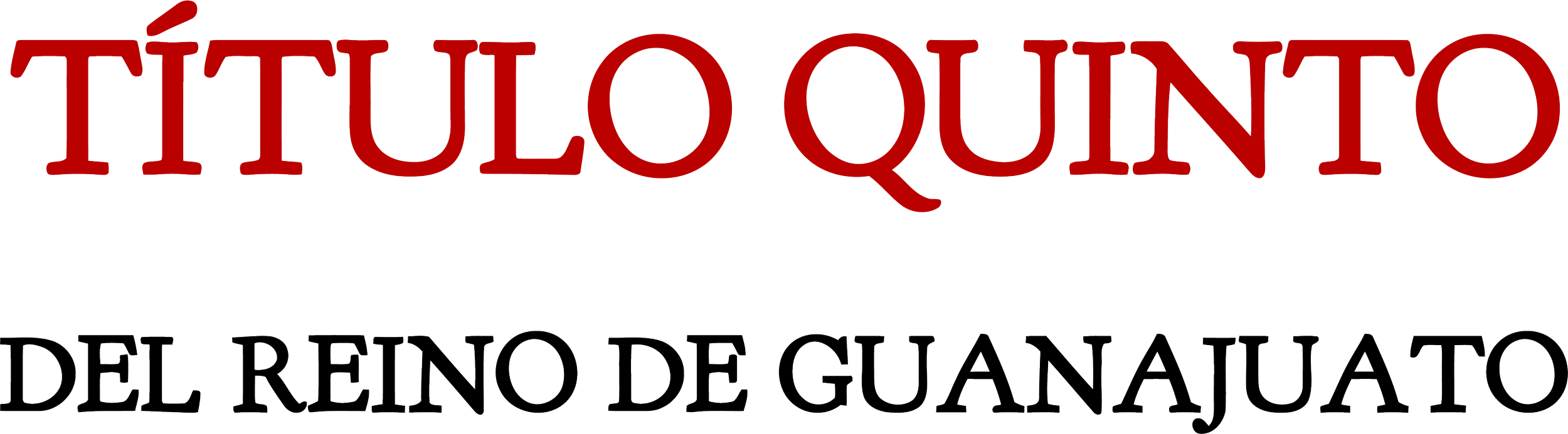 Texto grande en color rojo que dice 'TITU AQUI', con texto en color negro debajo que dice 'DEL REINO DE GUANAJUATO'